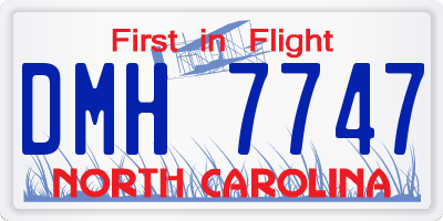 NC license plate DMH7747