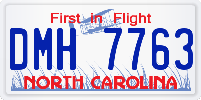 NC license plate DMH7763