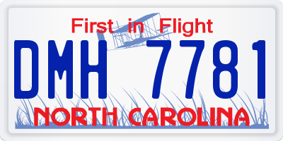 NC license plate DMH7781