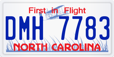 NC license plate DMH7783