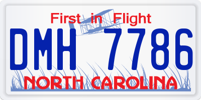 NC license plate DMH7786