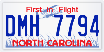 NC license plate DMH7794