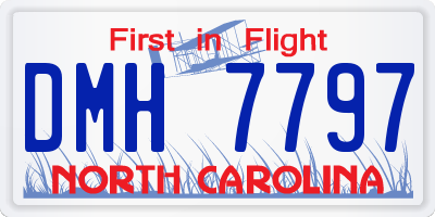 NC license plate DMH7797