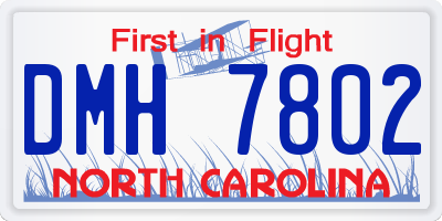 NC license plate DMH7802