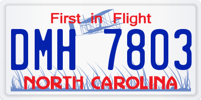 NC license plate DMH7803