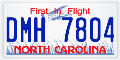 NC license plate DMH7804