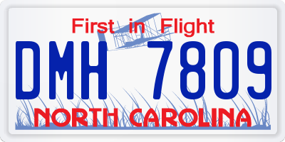 NC license plate DMH7809
