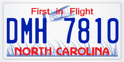 NC license plate DMH7810