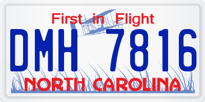 NC license plate DMH7816