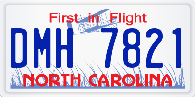 NC license plate DMH7821