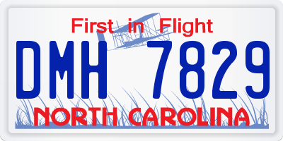 NC license plate DMH7829