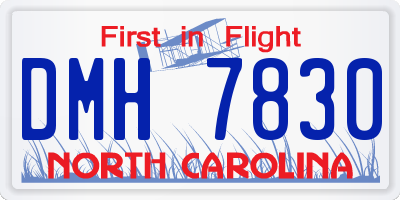 NC license plate DMH7830
