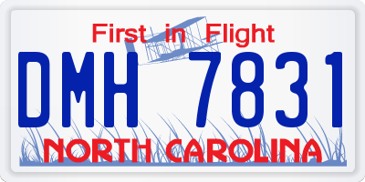 NC license plate DMH7831