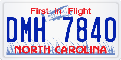 NC license plate DMH7840