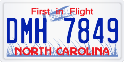 NC license plate DMH7849