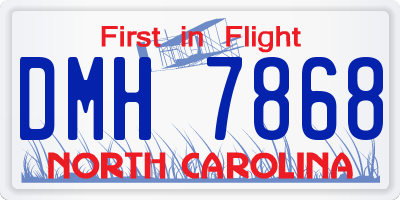 NC license plate DMH7868