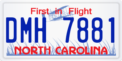 NC license plate DMH7881