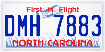 NC license plate DMH7883