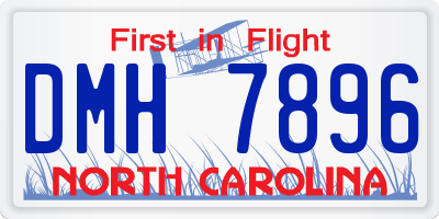 NC license plate DMH7896