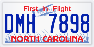 NC license plate DMH7898