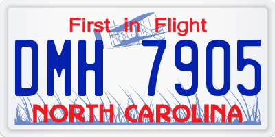 NC license plate DMH7905
