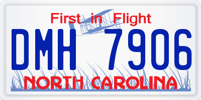 NC license plate DMH7906