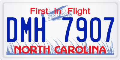 NC license plate DMH7907