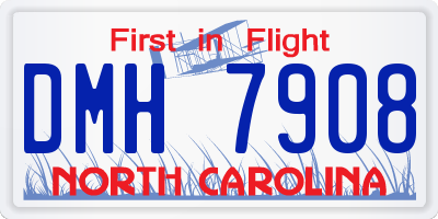 NC license plate DMH7908