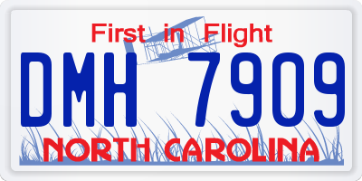 NC license plate DMH7909
