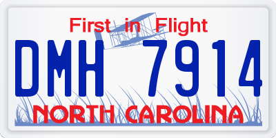 NC license plate DMH7914