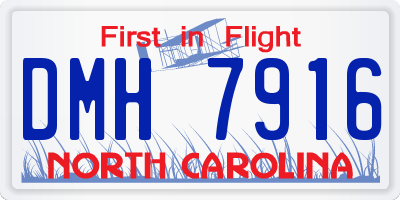 NC license plate DMH7916