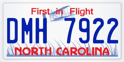 NC license plate DMH7922