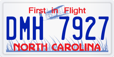 NC license plate DMH7927
