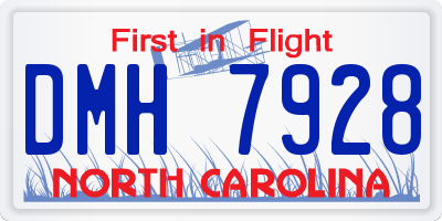 NC license plate DMH7928