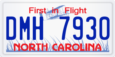 NC license plate DMH7930