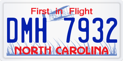 NC license plate DMH7932