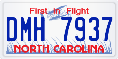 NC license plate DMH7937
