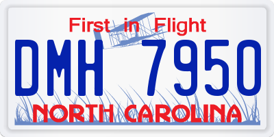 NC license plate DMH7950