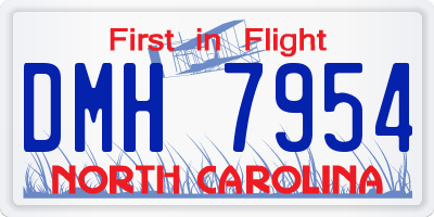NC license plate DMH7954