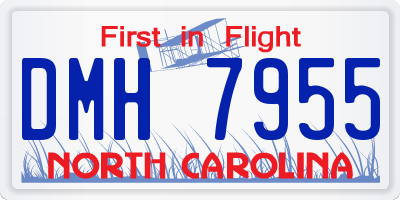 NC license plate DMH7955