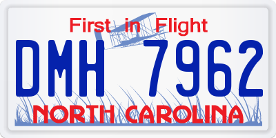 NC license plate DMH7962
