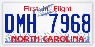 NC license plate DMH7968