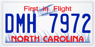 NC license plate DMH7972