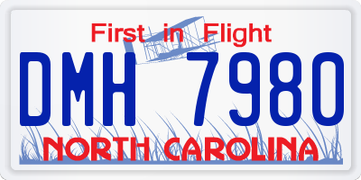 NC license plate DMH7980