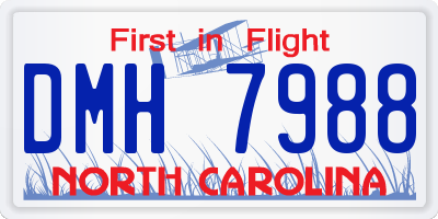 NC license plate DMH7988