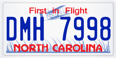 NC license plate DMH7998
