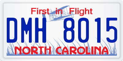NC license plate DMH8015