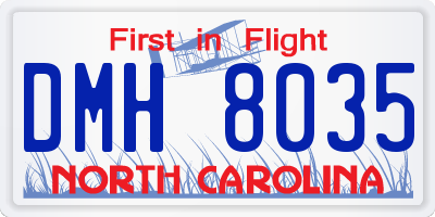 NC license plate DMH8035