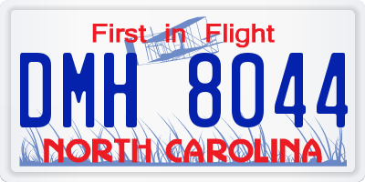 NC license plate DMH8044