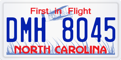 NC license plate DMH8045